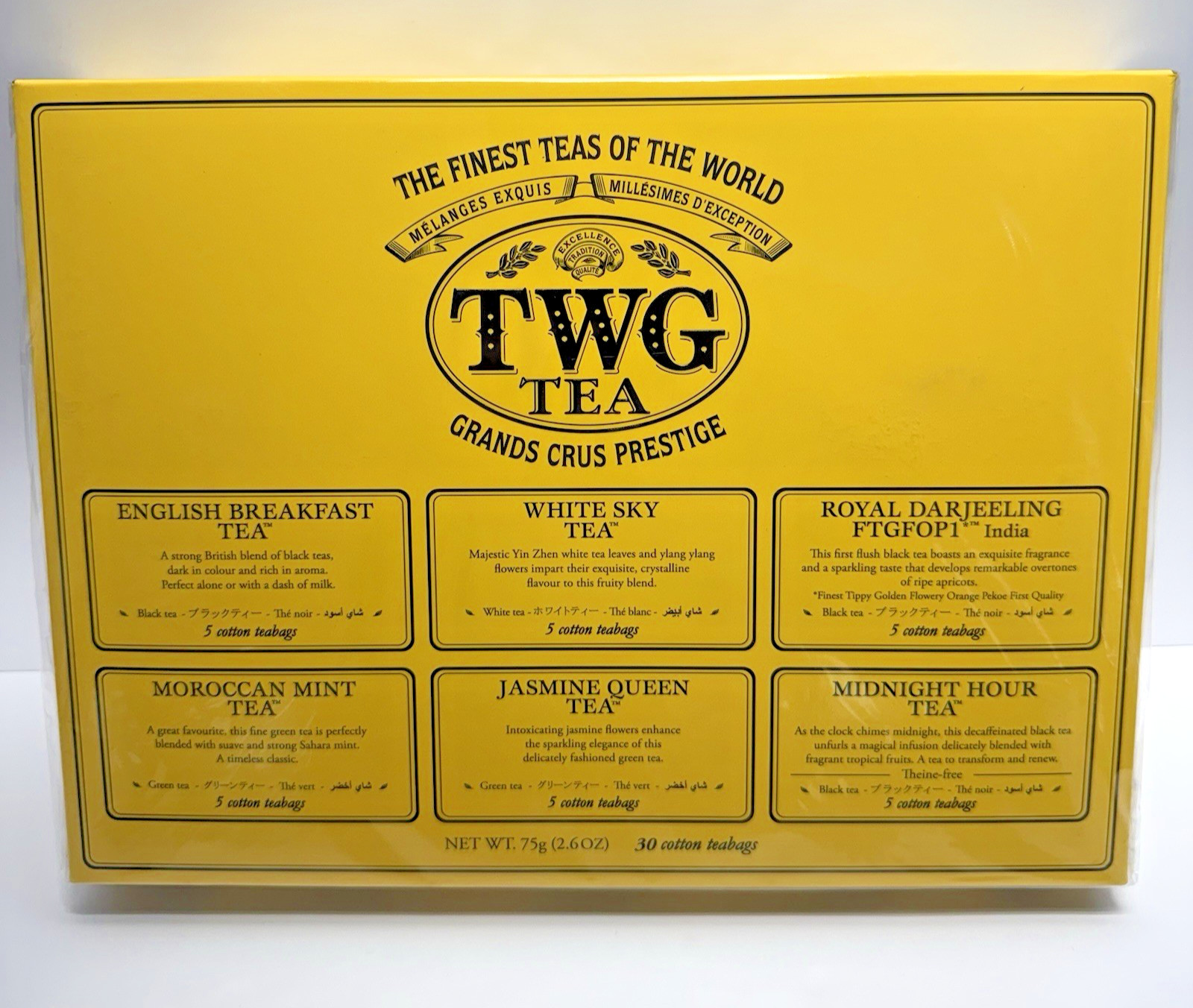 30 Cotton Teabags 6 Flavors Green White Black Tea