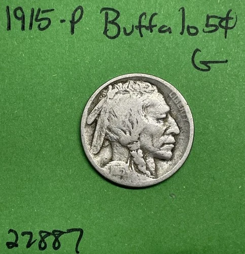1915-P Buffalo 🦬 Indian Head Nickel 5c Cent Piece Good