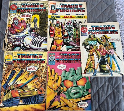 The Transformers. 5 x Comics. 1987. Vintage. Marvel. 