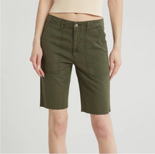 AG Adriano Goldschmied Wes Womens Linen Blend Short Relaxed Straight size 27 NWT