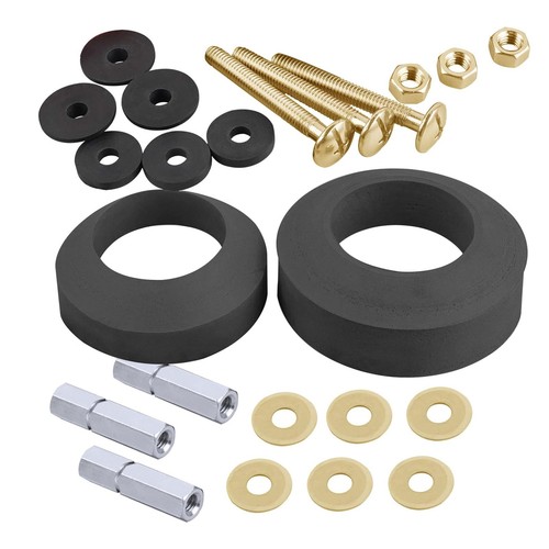 Universal Toilet Tank to Bowl Gaskets with 3 Pack Hardware Replacements, Toil...