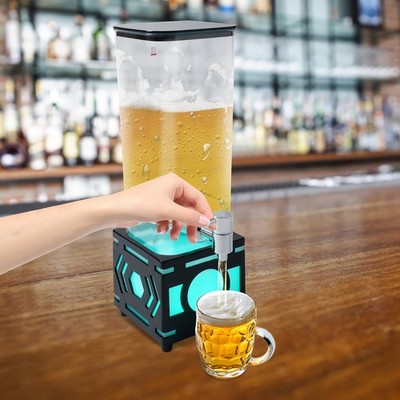 3L LED Beverage Dispenser with USB Black for Party Water Juice Drink