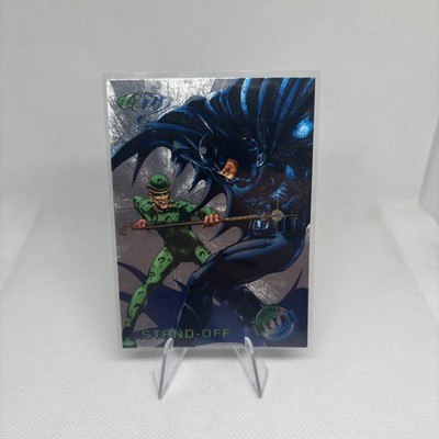 1995 Fleer Metal Batman Forever Silver Flasher Riddler Batman #87 Stand-Off.