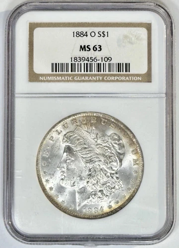 1884 O $1 Morgan Silver Dollar NGC MS 63 New Orleans Lustrous Coin! Nice Toner