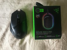 Razer Basilisk V3 Pro 30K Gaming Mouse With Charging Dock and wireless puck