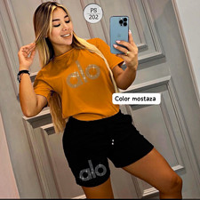 Womens 2pc Outfit Set Logo T-Shirt & Drawstri...