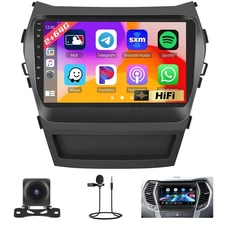 2+64G Hikity Android 15 Stereo CarPlay for Hyundai Santa Fe 2013-2017, 9 Inch...