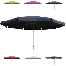 XXL Alu Sonnenschirm Ø 4 m UV30+ Kurbelschirm Gartenschirm Marktschirm Krempe