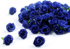 100 St&uuml;ck Dunkelblaue Kunstrosen K&ouml;pfe 3CM Mini Kunstblumen Rosen K&ouml;pfe Dunkelbl