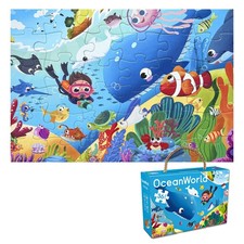 Jigsaw Puzzles Kids Ages 3-6 6-8 8-10 Underwater World 36 Pieces Ocean Puzzle
