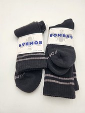 Lot Of 2 Pairs NEW Bombas Solid Calf Socks Honeycomb Arch Support Black Size L