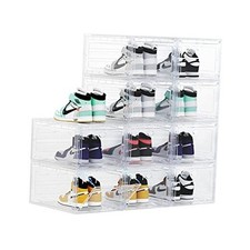 Large Plastic Shoe Boxes Stackable Organizing Sneaker, 10 Pack 10 PACK Clear