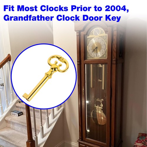 Chiave di ricambio per porta orologio del nonno Ridgeway Nonno, piccola, oro  - Foto 6 di 7