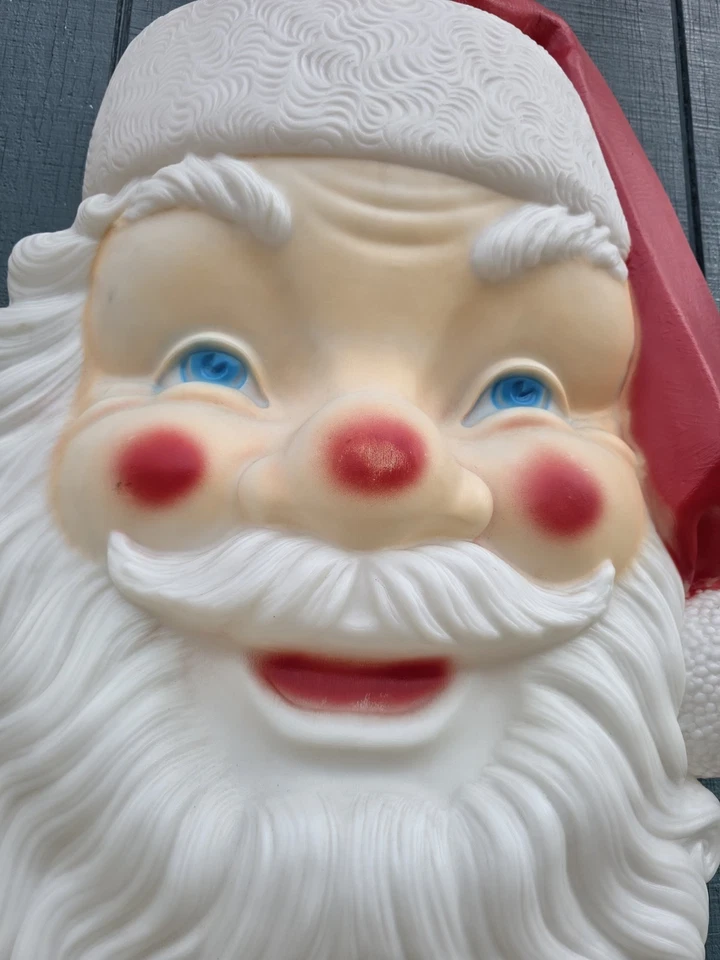 Vtg "EMPIRE SANTA FACE" 32" Blow Mold Indoor/Outdoor Wall Decor w Original Box - Image 4 of 4