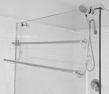 Extra Wide (32"x 16") Towel Rack for Over Glass Shower Wall, Glass Shower Enc...