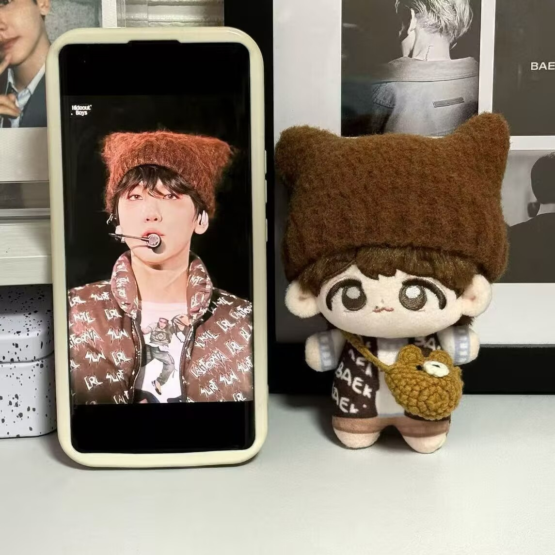 EXO BAEKHYUN DOLL PLUSH TOY MINI KEYCHAIN PENDANT FANMADE GIFT EXO