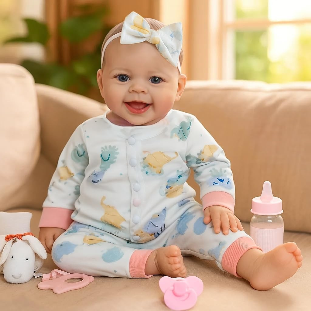 SCOM Baby Doll Girl, 18 inch Realistic Soft Body Real Life W