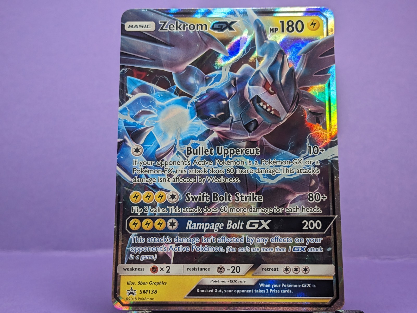 2018 Pokemon Sun & Moon Zekrom GX SM138 Black Star Promo NM