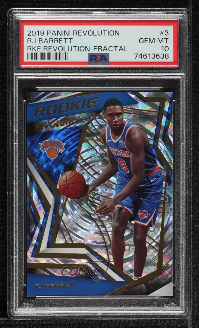 2019-20 Panini Revolution Rookie Fractal RJ Barrett #3 PSA 10 GEM MT uk2