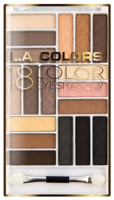 L.a. Colors 18 Color Eyeshadow Palette, 1 Count (pack of 1), Downtown Brown