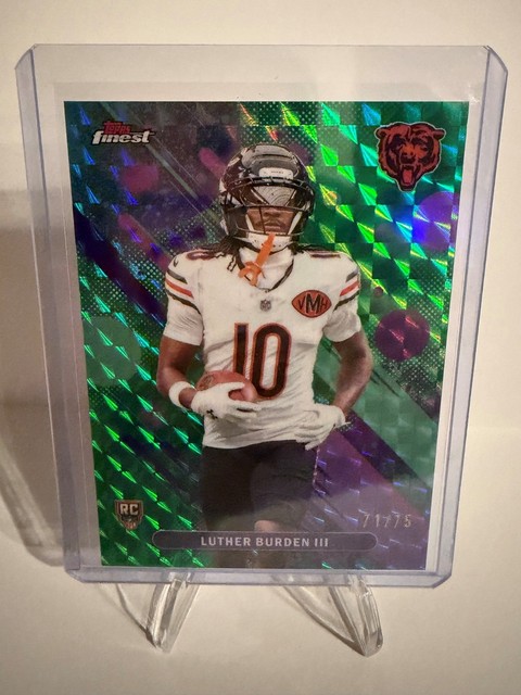 2025 Topps Finest Luther Burden III Green Geometric Refractor RC #/75 Bears