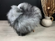 Silver Gray Sheepskin Rug Large Pelt Genuine Natural Seat Cover Gift Pet Bed