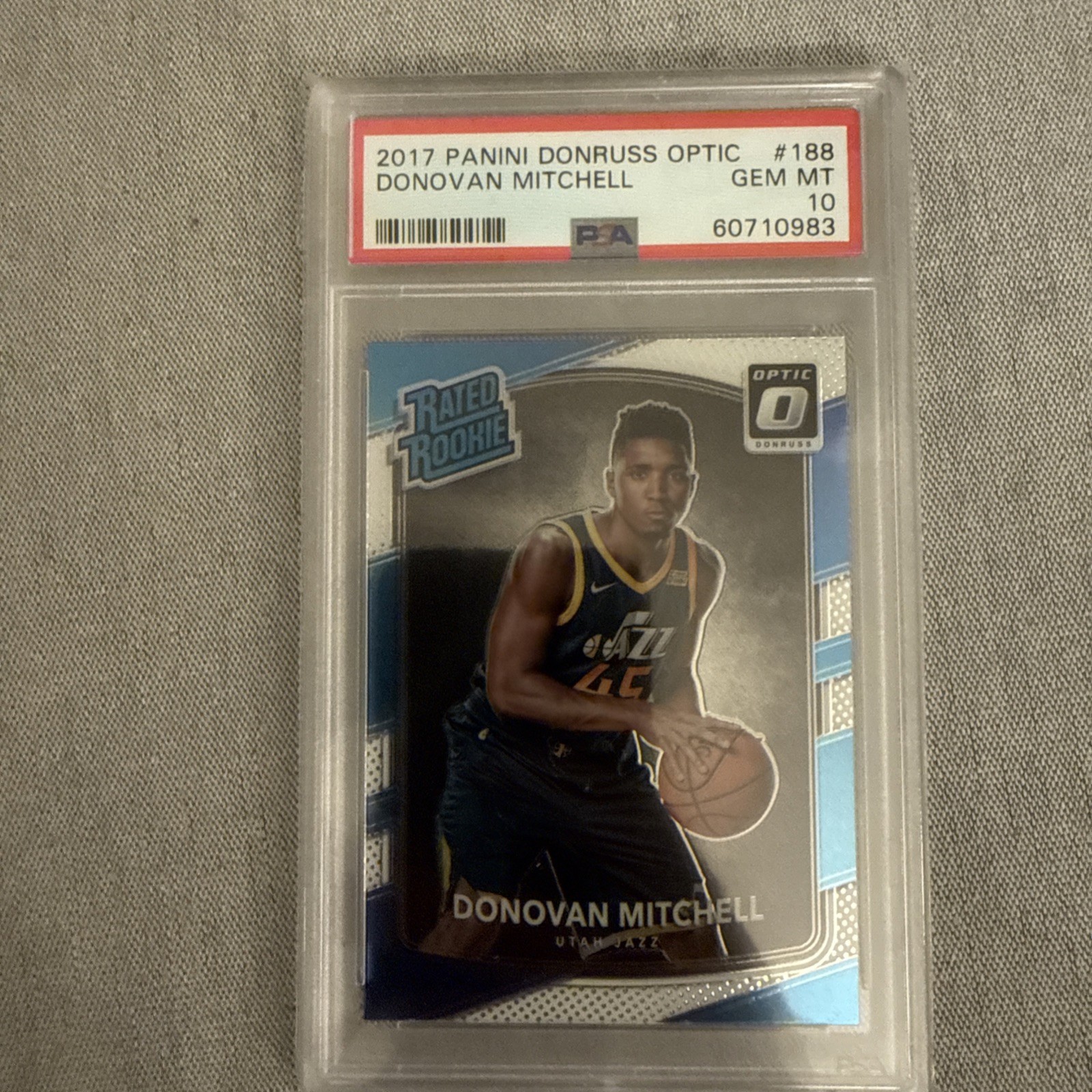 2017-18 Donruss Optic #188 Donovan Mitchell RC PSA 10