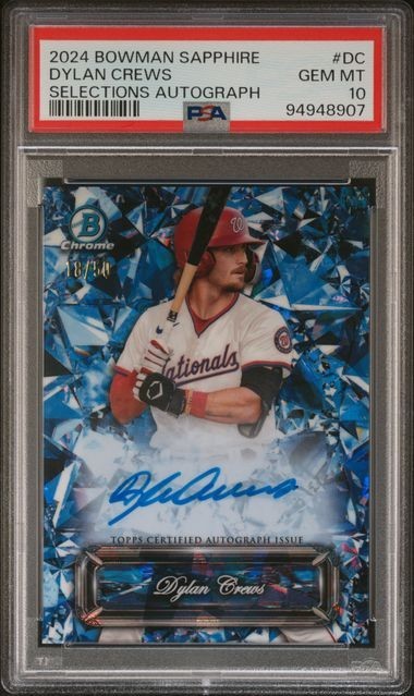 2024 Bowman Sapphire Selections Dylan Crews 18/50 Auto Autograph PSA 10