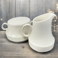 Lord Nelson Ware Tan Fine Porcelain Sugar And Creamer Set Kitchenware Vintage