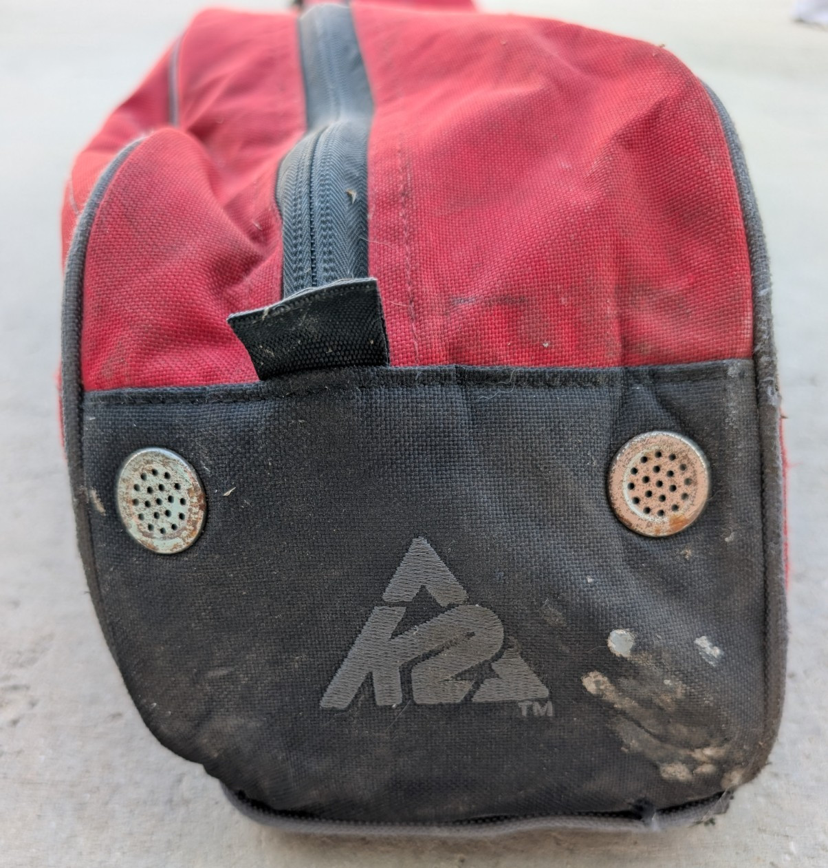 K2 Ski Bag Black & Red Outdoor Winter Travel Duffel Zipper Protective Carry Case