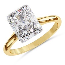 IGI 2.90 Ct Radiant Cut Lab Grown Diamond Solitaire Engagement Ring 14K YG