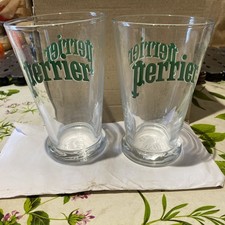 Perrier Classic Water Glasses x 2 - Tumbler Retro French NEW 