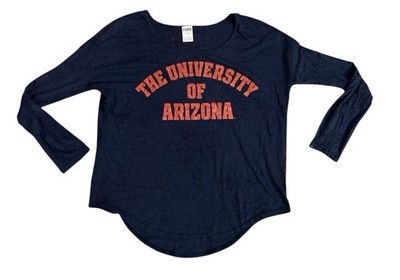 PINK Arizona Wildcats Burnout Tee Long Sleeve Oversized sz Large