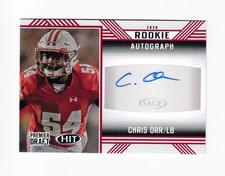 2020 SAGE HIT Autographs Red #A75 Chris Orr RC Auto Wisconsin Carolina Panthers