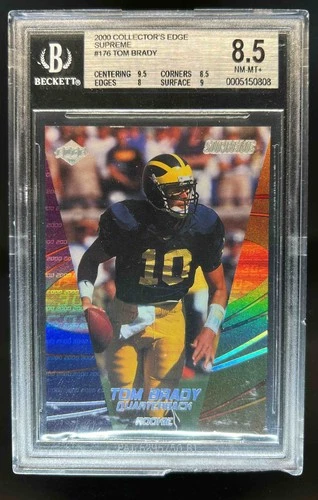 2000 Collector's Edge Supreme Tom Brady HoloGold Rookie /2000 Wolverines BGS 8.5