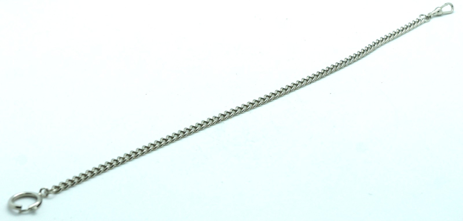 Vintage Double Sided Pocket Watch Chain Сhatelaine with Clasp Swivel Silver tone