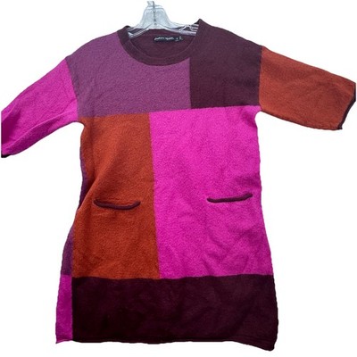 Gudrun Sjoden Organic Wool Abstract Artsy Art to Wear Lagenlook Tunic Top Small