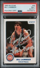 1983-84 STAR #90 BILL LAIMBEER PSA 7 AUTO 7