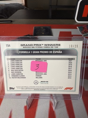 2022 Topps Chrome Sapphire Lewis Hamilton 10/25 GP Winner Formula 1 - Picture 2 of 2