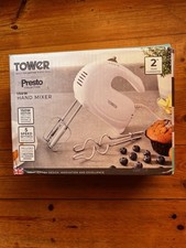 Image of Tower Presto 150W Hand Mixer/wisk brand new 5 Speed 2 x Beaters 2 x Dough Hooks