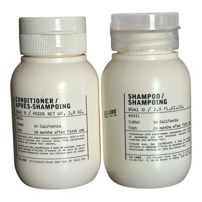 Le Labo BASIL 2 PC Set Shampoo & Conditioner Travel Size 2.9 oz each New