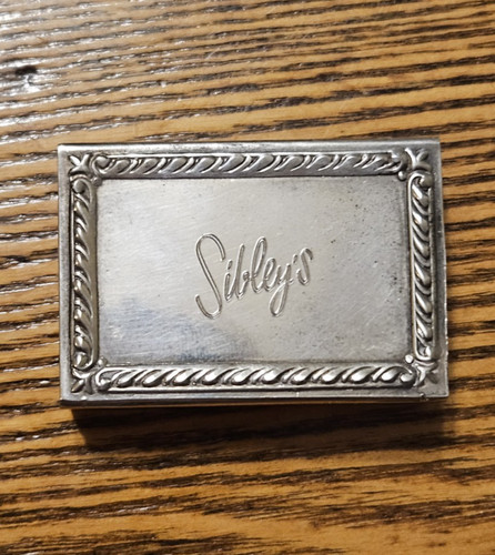 Vintage Sterling Silver Match Box Holder with Engraved "Sibley's" Advertising