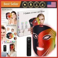 7-Color LED Light Therapy Mask, Portable Rechargeable Infrared Facial Device