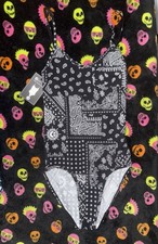 Ethika NWT Women's Pull-On blouse "The Bodysuit" White Paisley Size XS Size 0