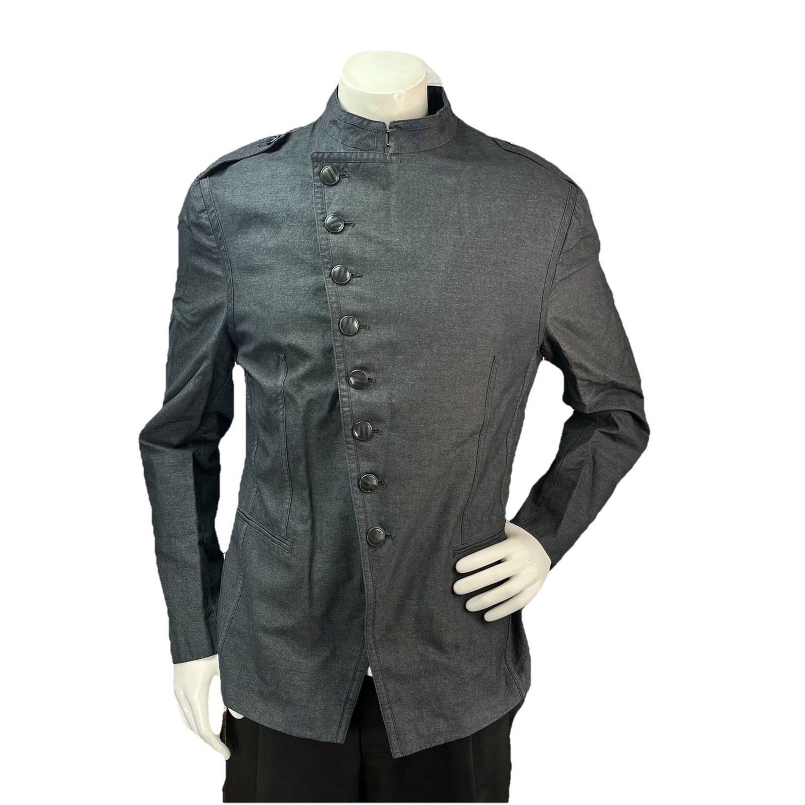 John Varvatos Mainline Men L/42 Asymmetrical Military Fleur De Lis Jacket Italy
