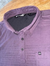 Travis Mathew Men's Purple XL Polo Shirt Short Sleeve Collared Solid