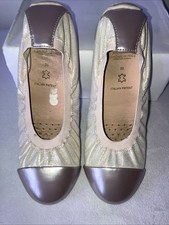 Geox Girls Casual Flat Slip On Leather Shoes Pumps Ballerinas Champagne Size 33