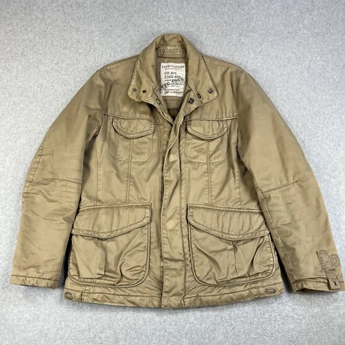 Vintage Esprit De Corp Military Jacket Mens Large Tan Canvas Lined Barn Rugged - product listing photo
