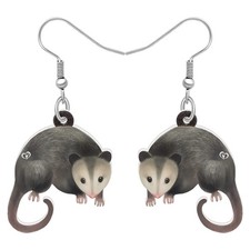 Acrylic Adorable Possum Opossum Dangle Charm Earrings for Women Animal Lovers