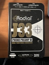 Radial Engineering J33 Phono Preamp DI RIAA Turntable Equalized RCA XLR